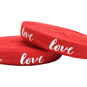 Elastisch Lint 15mm Rood Love
